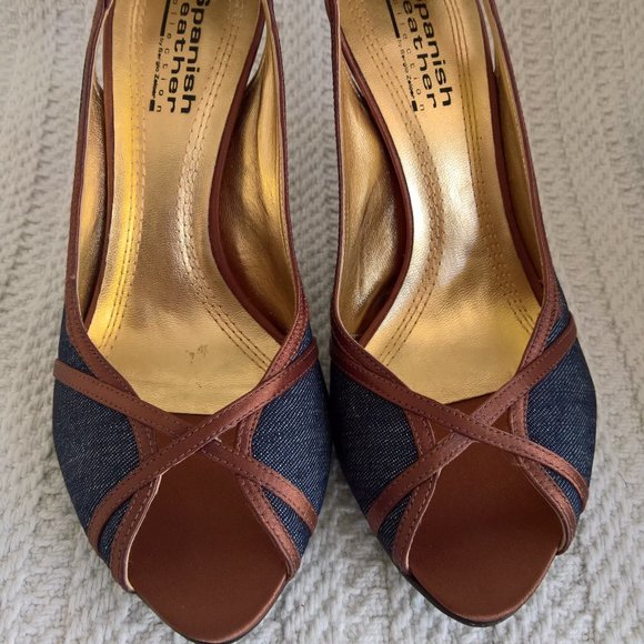 Brand: Spanish Leather | Size: 8 | Color: Blue & Brown - Picture 1 of 4
